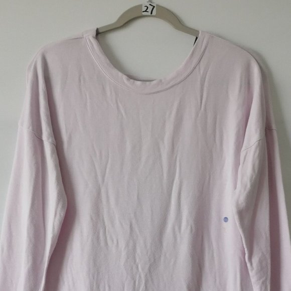 Athleta Womens Pale Pink Surplice Back Long Sleeve Blouse Top Size Small - Picture 2 of 8